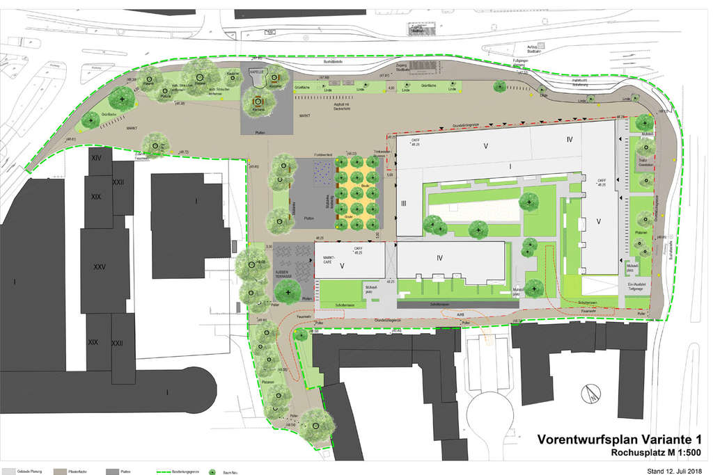 Vorentwurf zur Planung Rochusplatz, Link auf Umgestaltung des Rochusplatzes