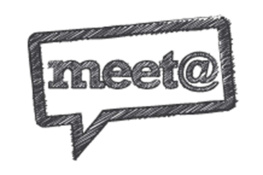 Sprechblase mit Inhalt meet@