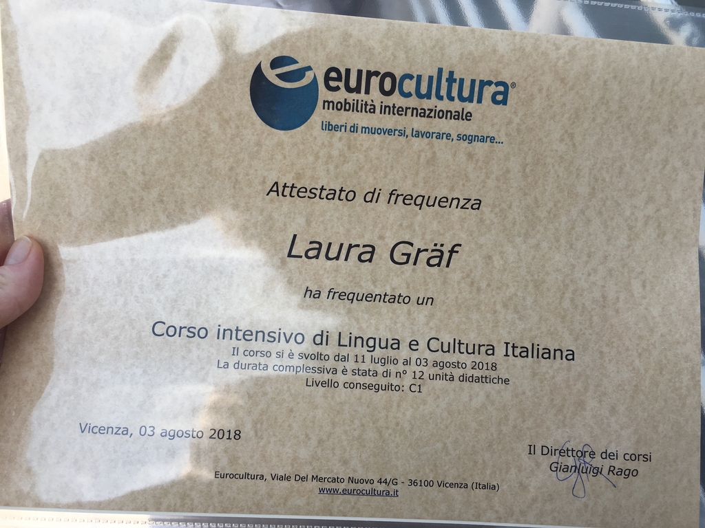 italische Bescheinigung von euracultra