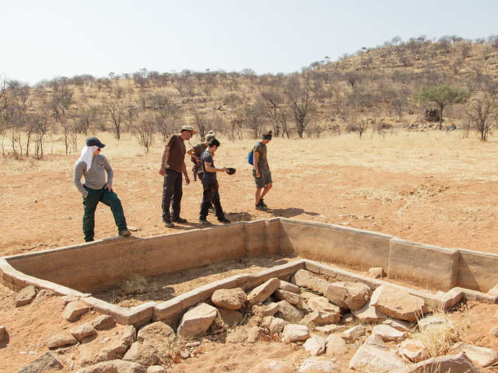 die vorhandene Wasserstelle