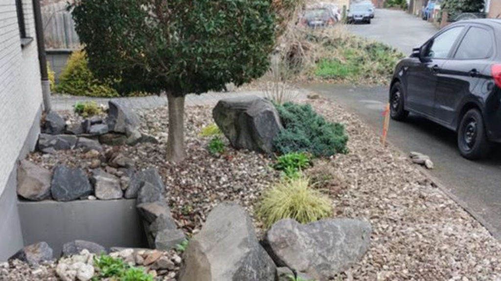 Vorgarten mit Schotter bedeckt