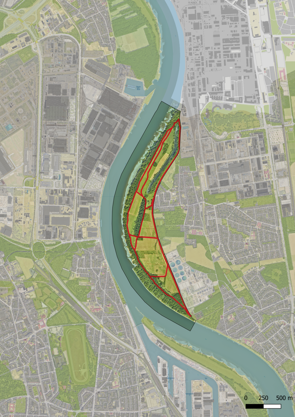 Übersichtskarte NSG 10 Flittarder Rheinaue