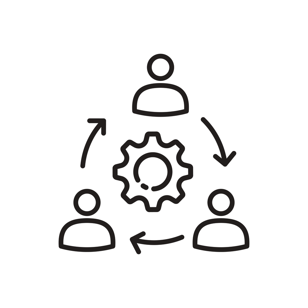 Teamwork icon, Business team sign, working together symbol, vector illustration