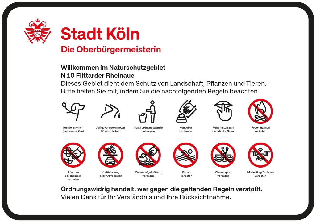 Beschilderung Flittarder Rheinaue