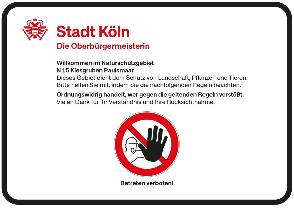 Beschilderung Kiesgruben Paulsmaar