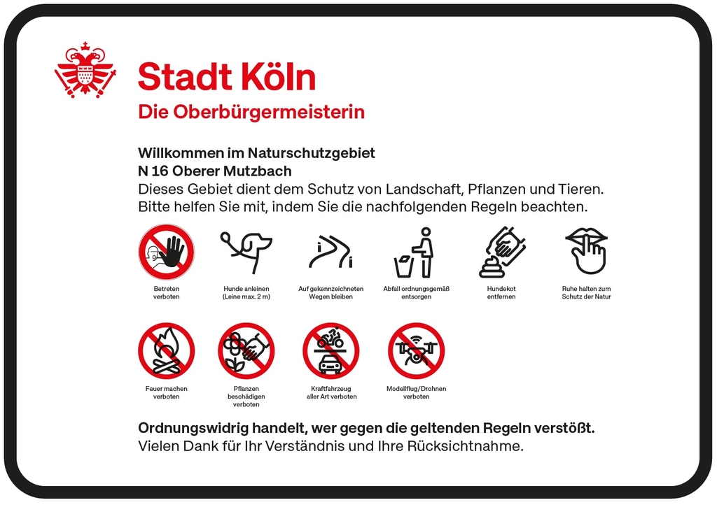 Beschilderung Oberer Mutzbach