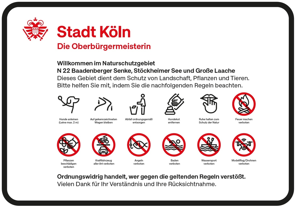 Beschilderung Baadenberger Senke, Stöckheimer See und Große Laache