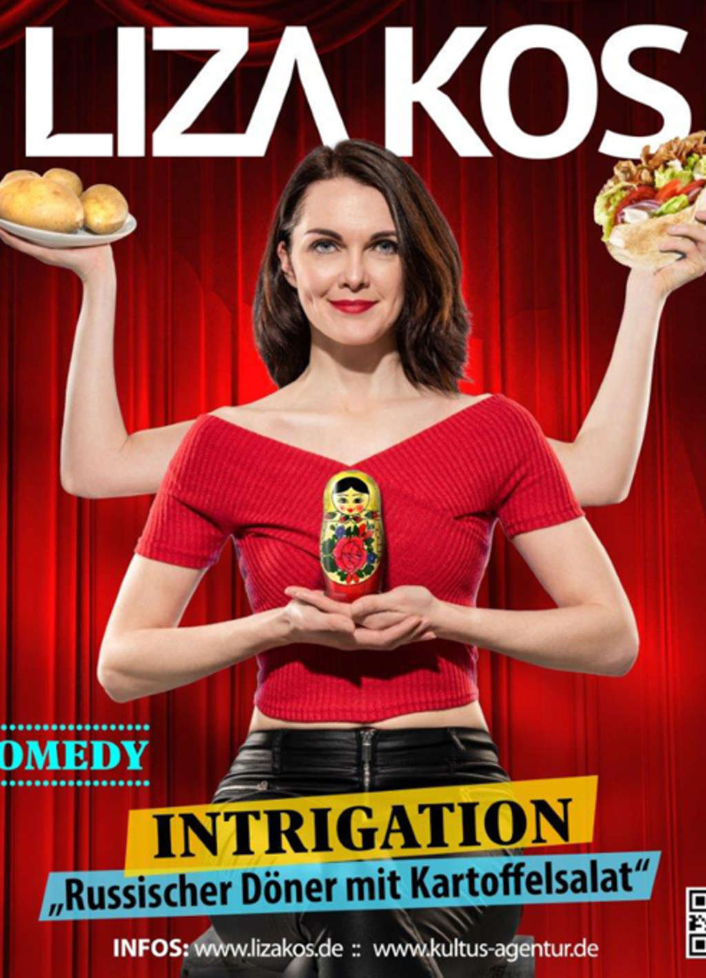 Plakat zum neuen Programm "Intrigation" von Liza Kos 