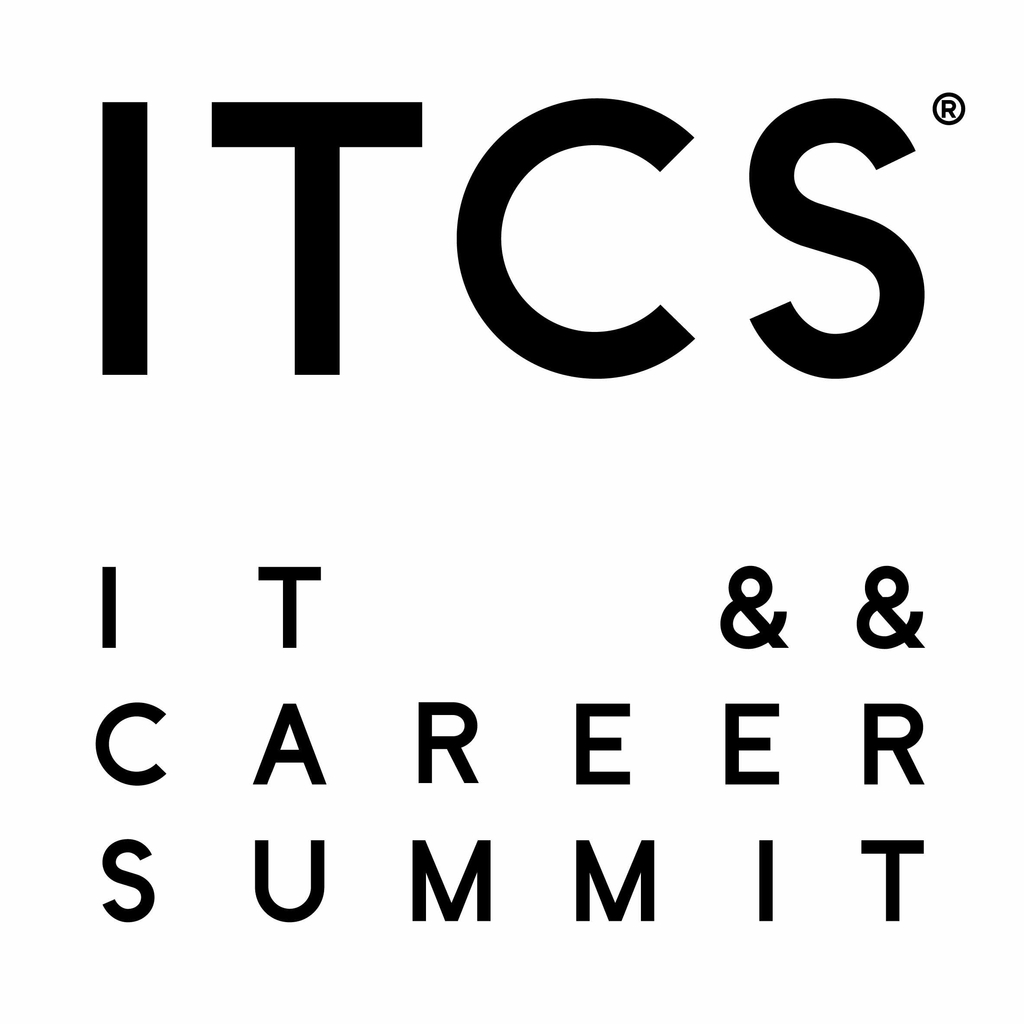 Schwarze Schrift auf weißem Hintergrund "ITCS IT && Carreer Summit"