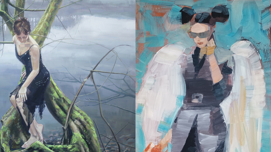 Collage von zwei Gemälden der Künstlerinnen
