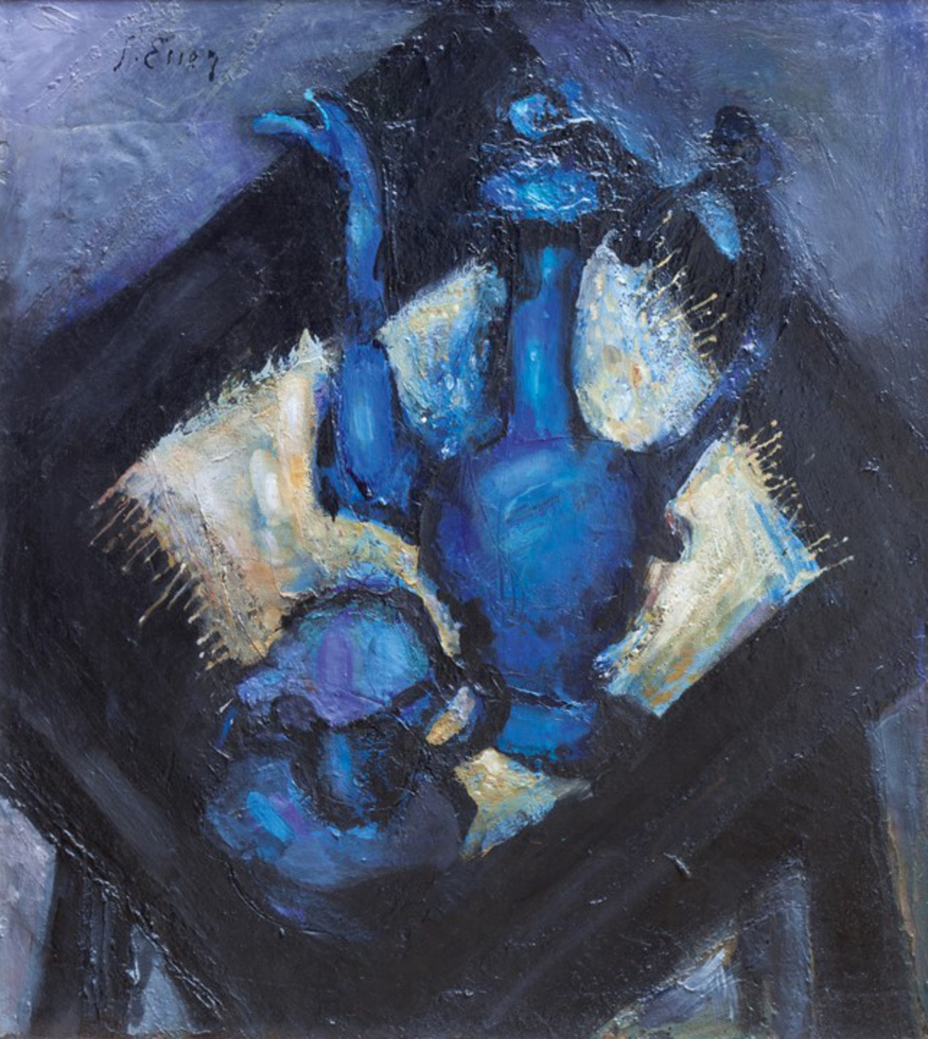 Gemälde einer blauen Kanne