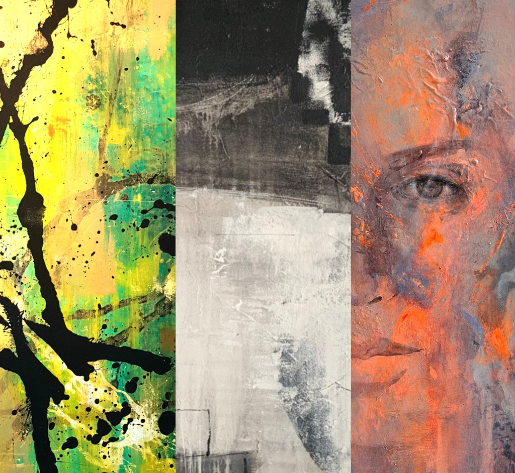 Collage aus drei Kunstwerken