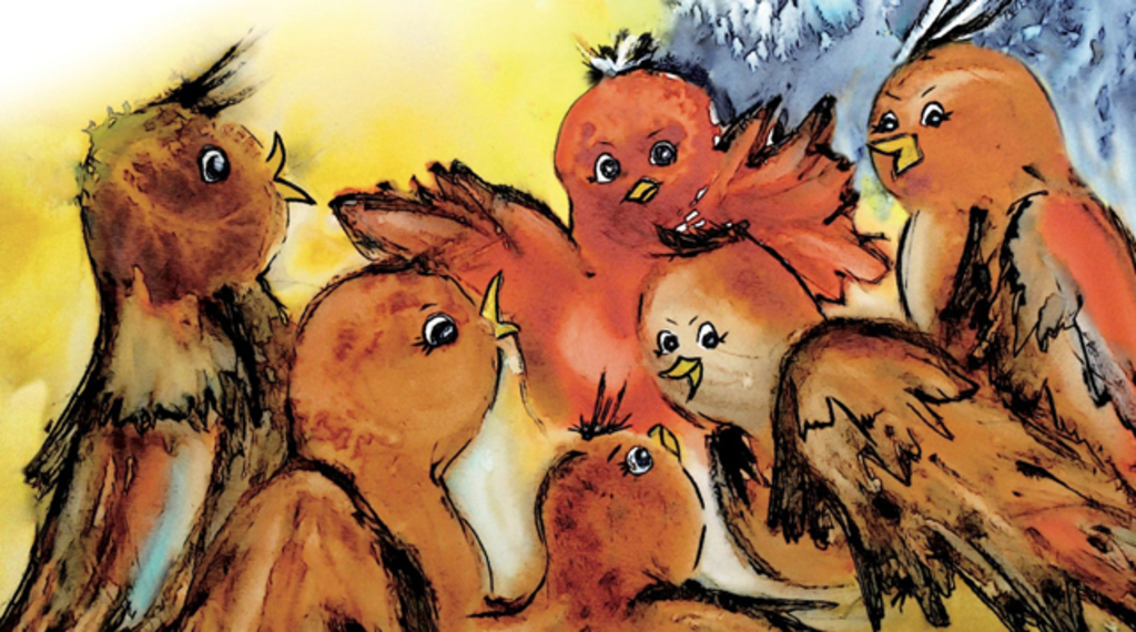 Spatzenschwatzen Illustration