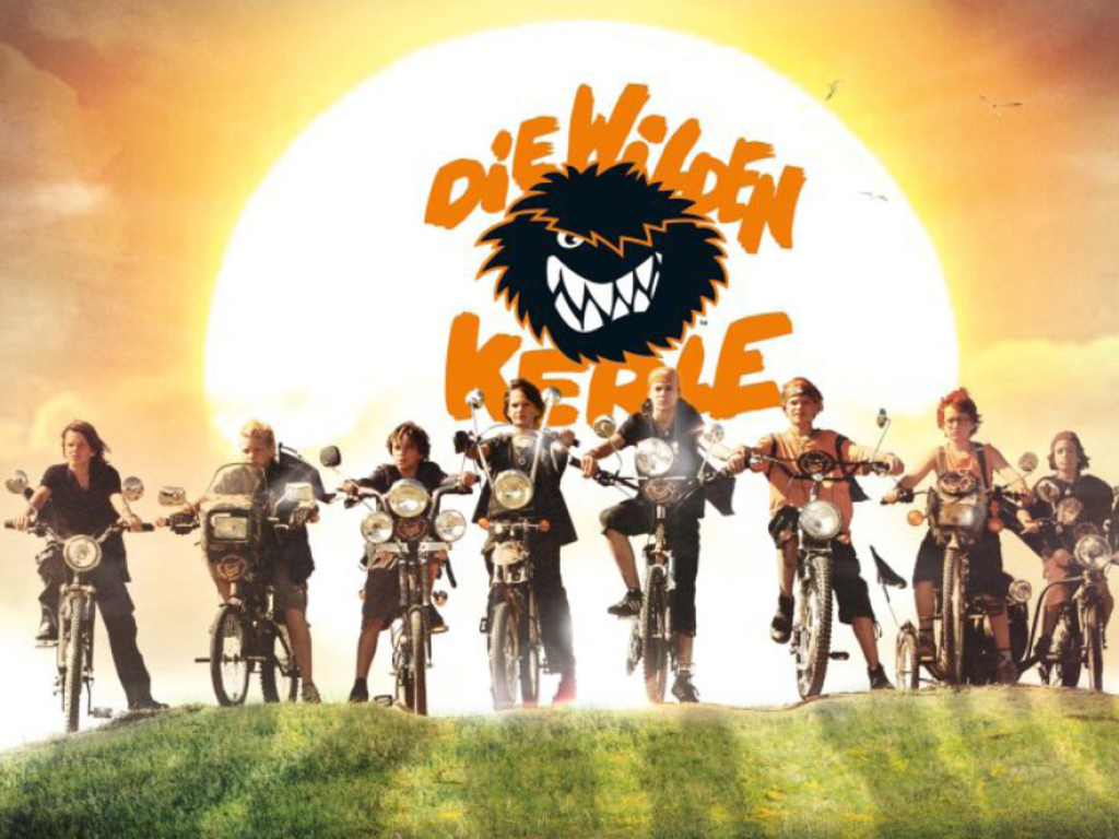 Foto von den Wilden Kerlen mit Schriftzug Die Wilden Kerle