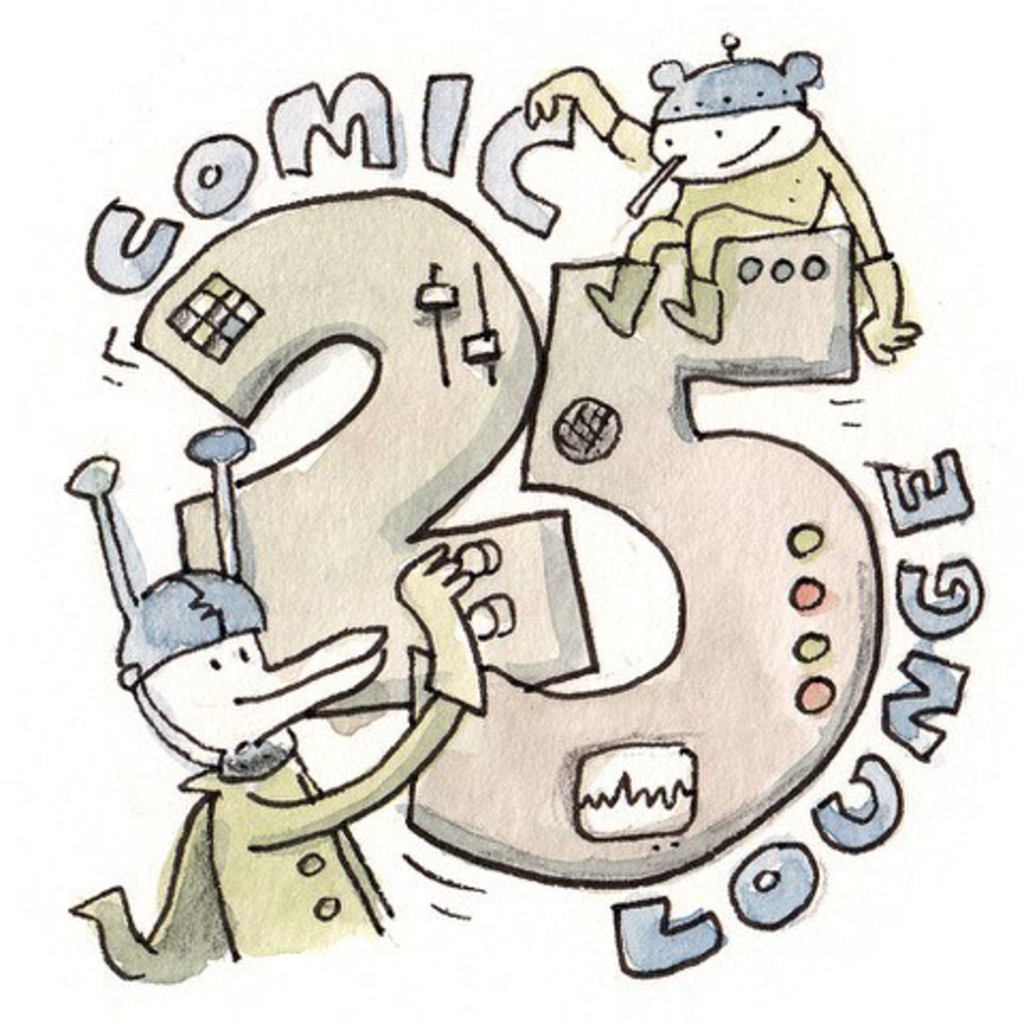 2 Comicfiguren schrauben an einer 25