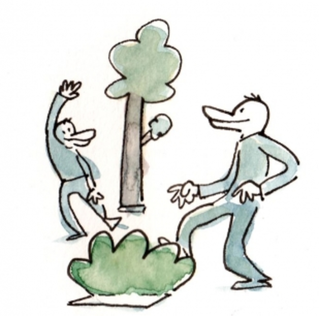 Comicfigur von Leo Leowald im Wald