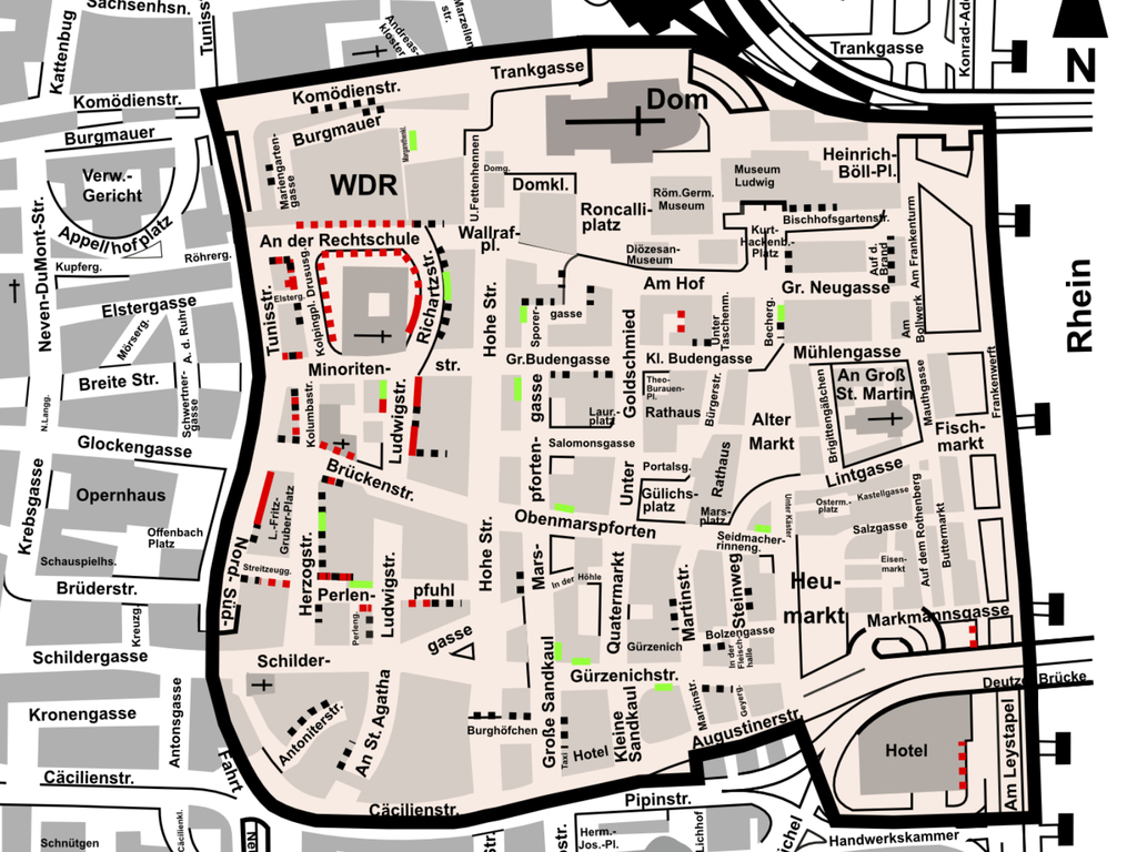 Stadtplanauszug Bewohnerparken City-Martinsviertel