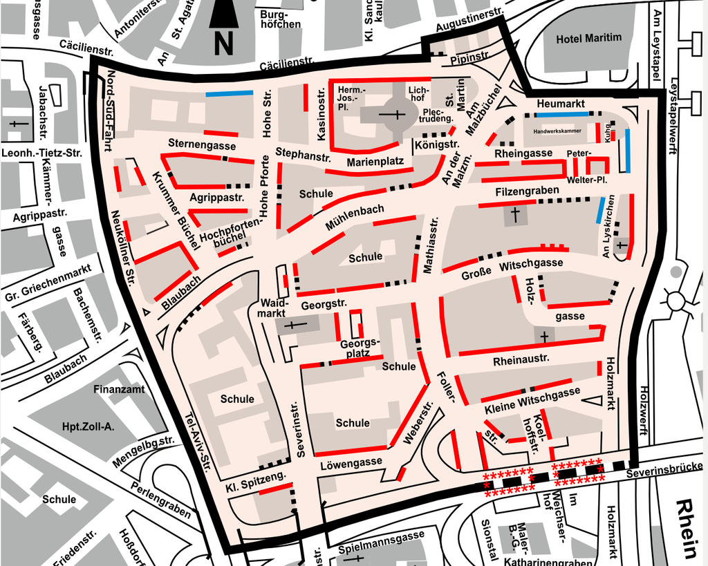 Stadtplanausschnitt Bewohnerparken Georgsviertel