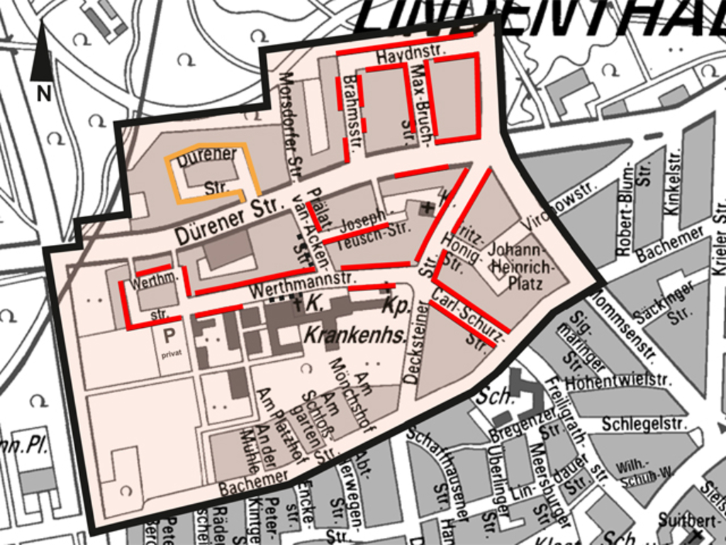 Stadtplanauszug Bewohnerparken Hohenlind