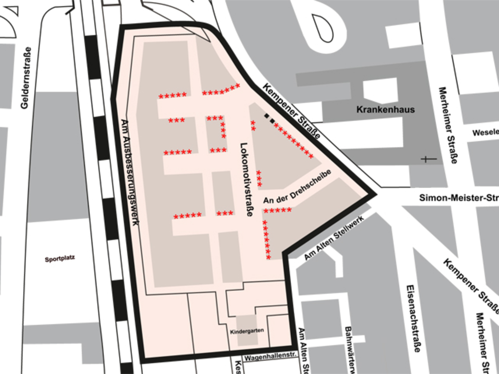 Stadtplanauszug Bewohnerparken Nippes EAW