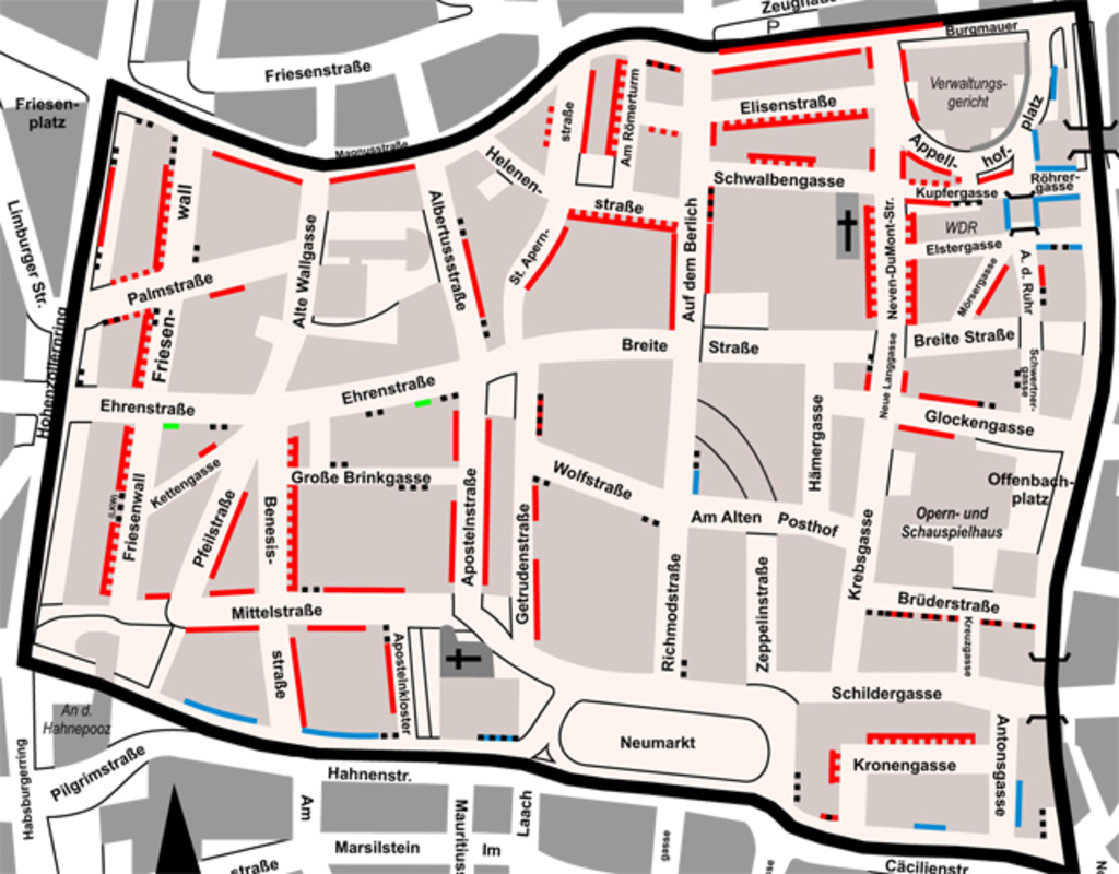 Stadtplanauzug Bewohnerparken Nördlich Neumarkt