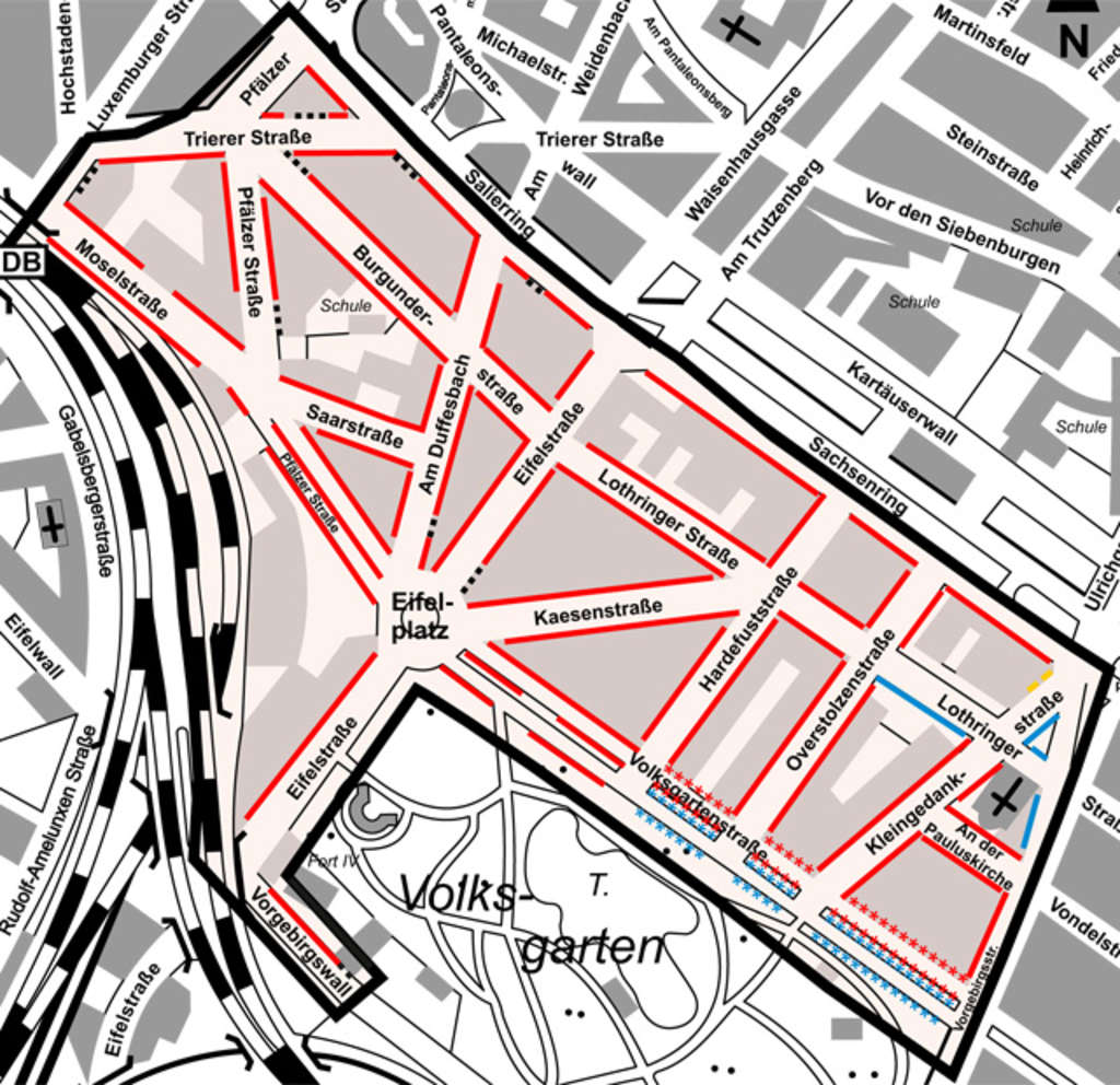 Stadtplanauszug Bewohnerparken Südliche Neustadt I