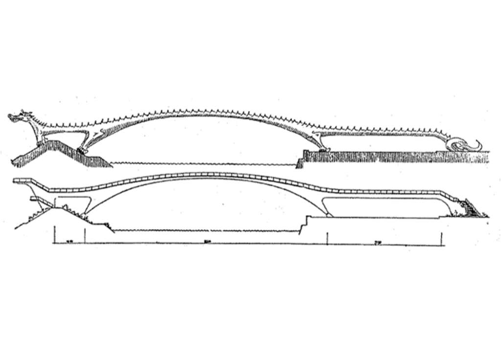 Skizze der Drachenbrücke von Gerd Lohmer