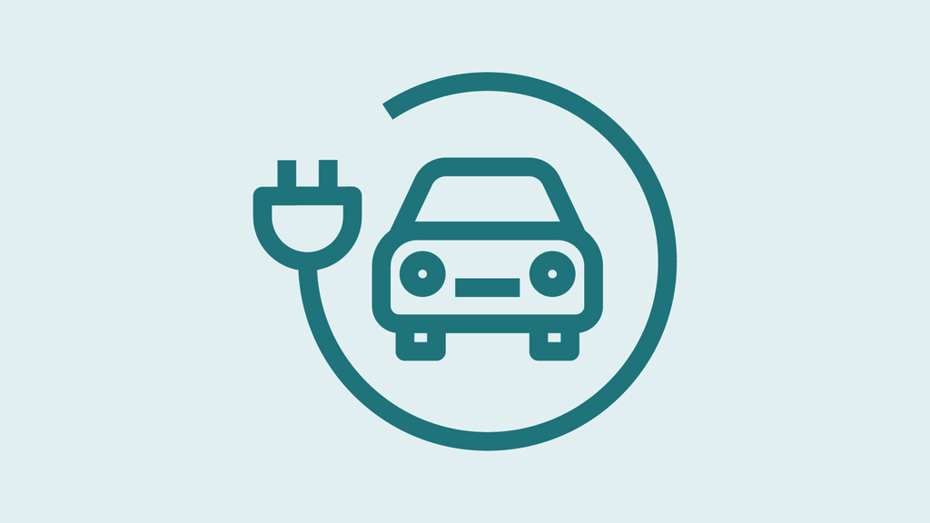 Icon, das für Elektromobilität steht. Zu sehen ist ein Auto, um das Auto herum ist ein Stromkabel eingezeichnet., Link auf Rahmenvertrag für die Zulassung zur Aufstellung von E-Ladesäulen im öffentlichen Straßenland