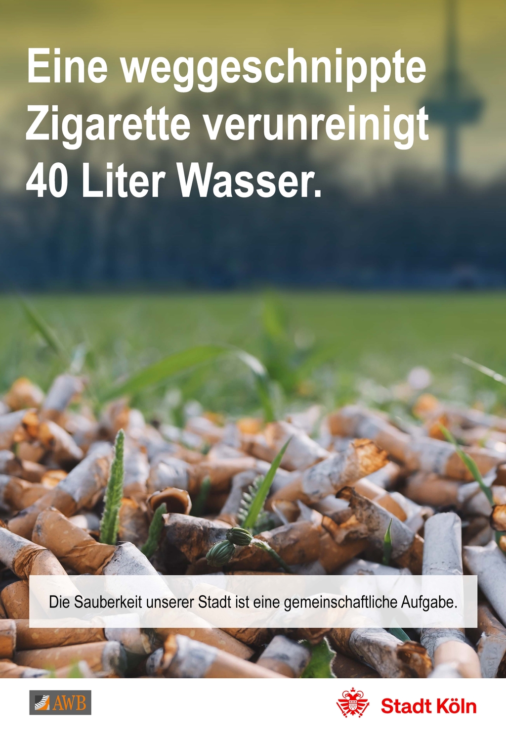 Zigarettekippen auf einer Wiese