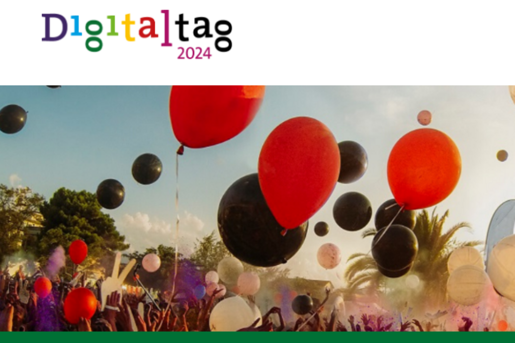 Digitaltag 2024 Luftballons die in den Himmel steigen