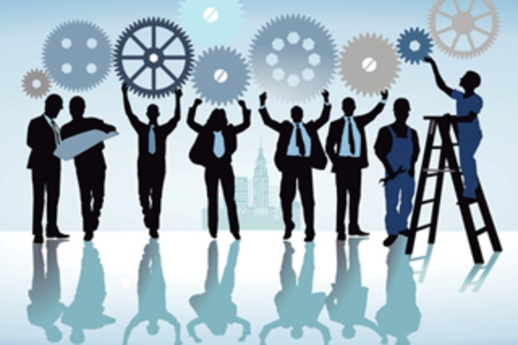 Visualisierung von verschiedenen Menschen, die Kreise hochhalten., Link auf Wohnungsbauforum Köln