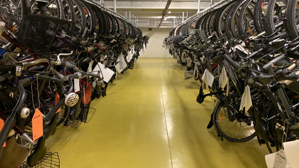 Fahrräder im Fundbüro