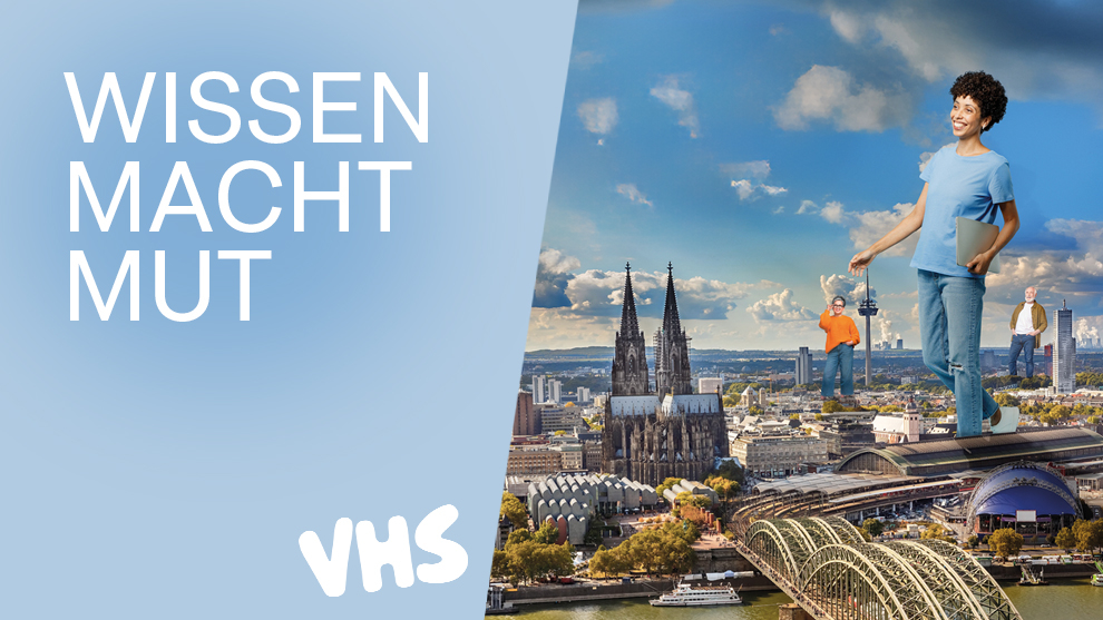 Titelbild der VHS: linke Seite in hellblau mit weißem Schriftzug 