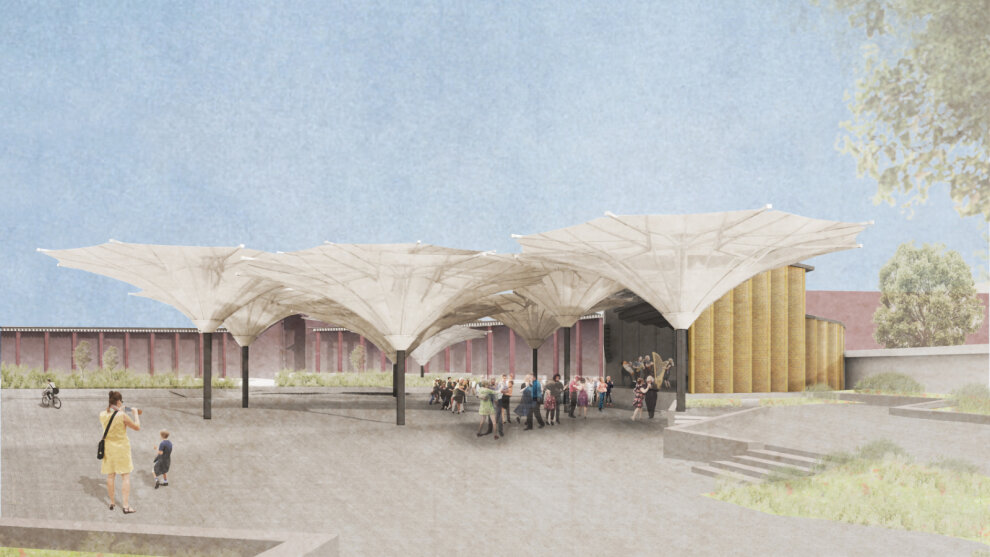 Tanzbrunnen – Perspektive seitlicher Blick