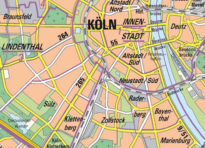 Übersichtskarte 1:50.000 - Stadt Köln