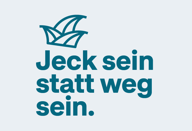 Signet Jeck sein statt weg sein, © Stadt Köln