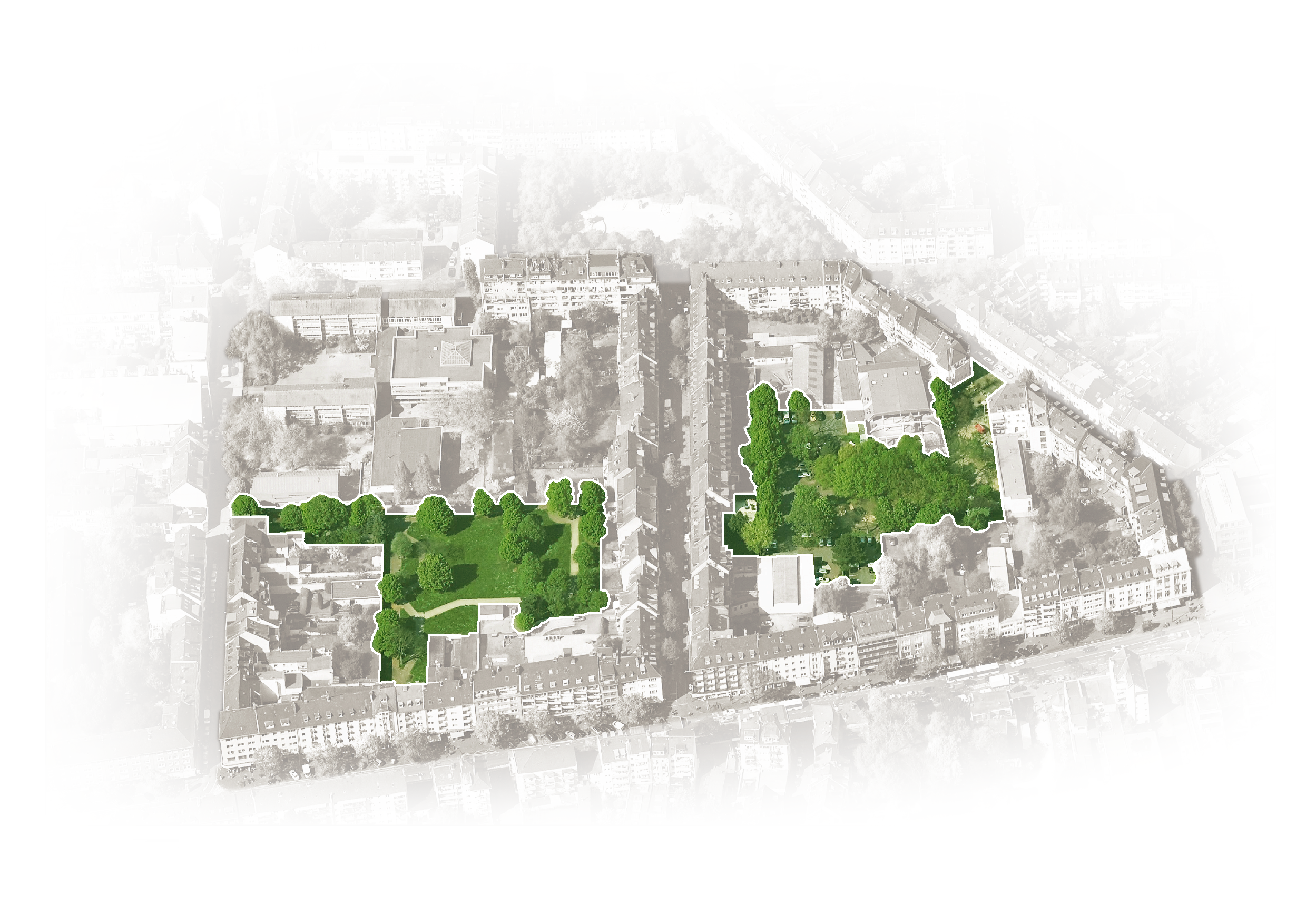 Luftbild der Kalker Höfe