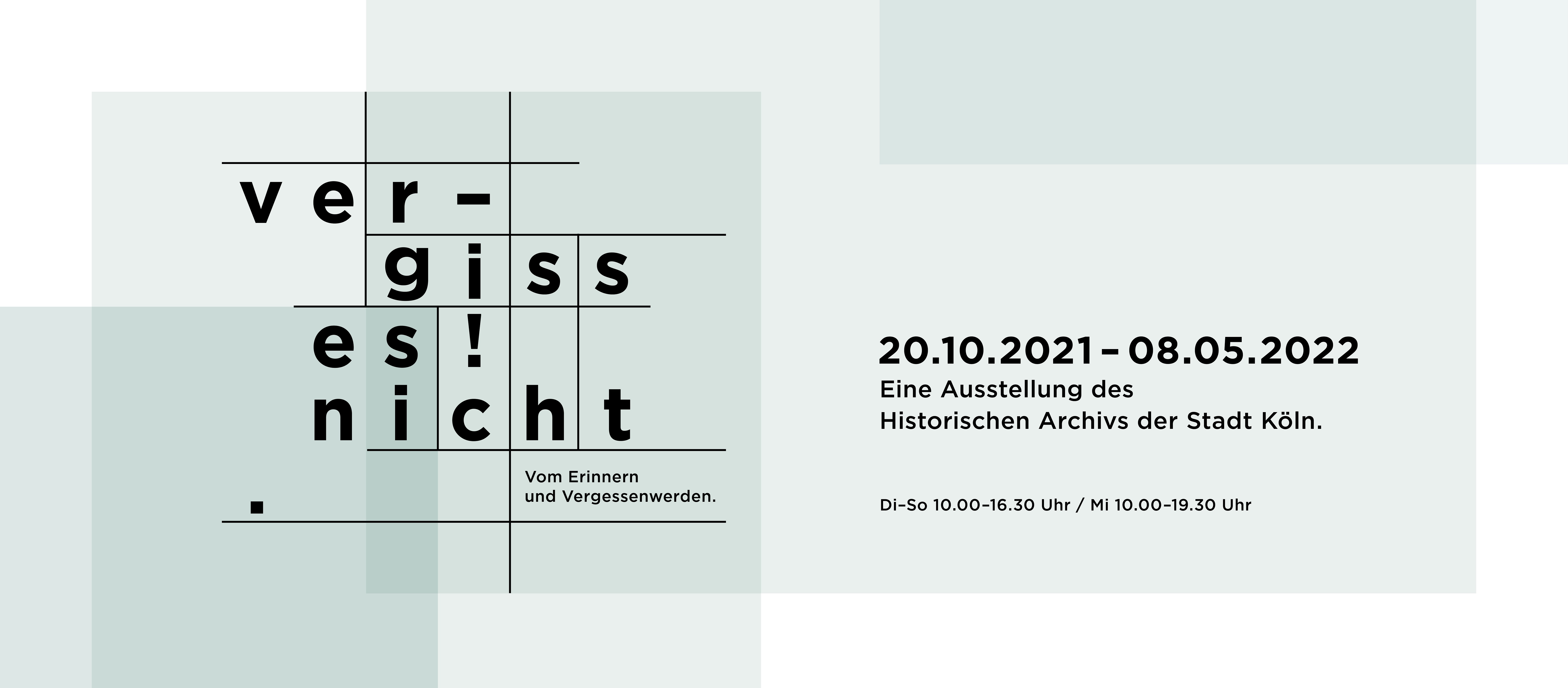 Logo der Ausstellung "Vergiss es! Nicht."