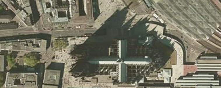 Luftbildaufnahme der Domumgebung