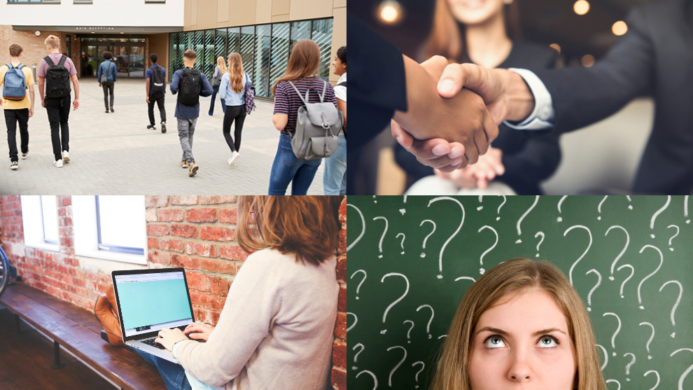 Symbolbilder zu Bewerbungsablauf in Köln, Informationen für Auszubildende und Betriebe, Login und FAQ – Häufig gestellte Fragen