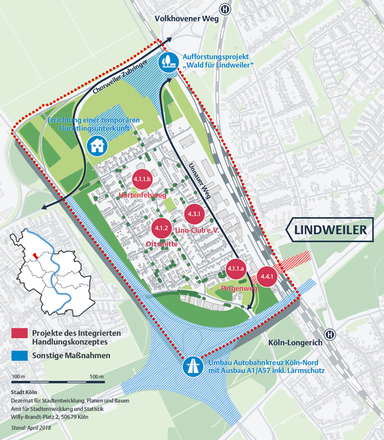 Verortung Projekte Lindweiler in einer Karte